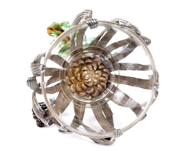 Japanese Enamel Silver Salt Pepper Chrysanthemum - 6