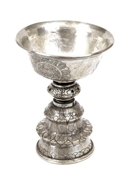 19C Tibetan Tibet Buddha Silver Cup  - 3