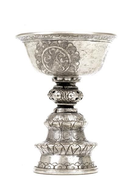 19C Tibetan Tibet Buddha Silver Cup  - 4