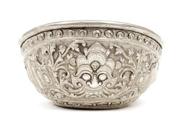 Old Tibetan Tibet Repousse Silver Bowl Yamantaka - 4
