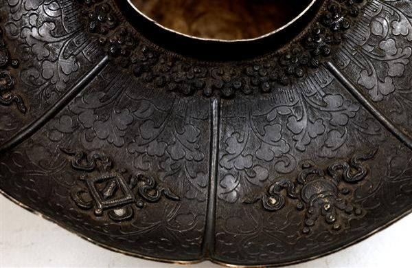 19C Tibetan Tibet Cover Bowl & Stand Coral Top - 3