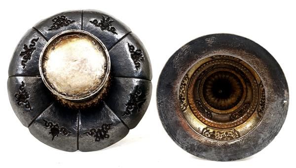 19C Tibetan Tibet Cover Bowl & Stand Coral Top - 8
