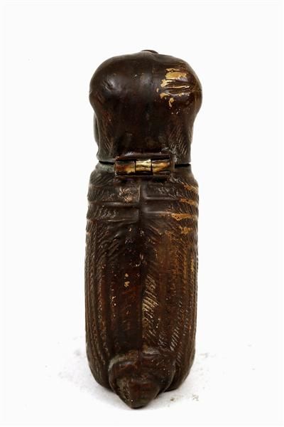 Old Japanese Brass Cigarette Match Safe Dog Pup - 4