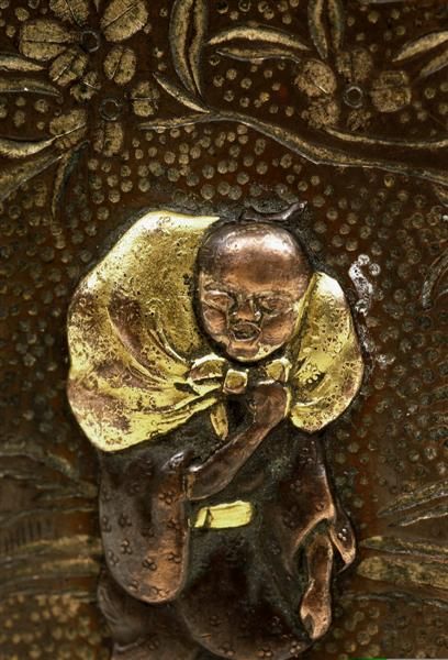 Japanese Mixed Metal Match Safe Box Geisha Figure - 2