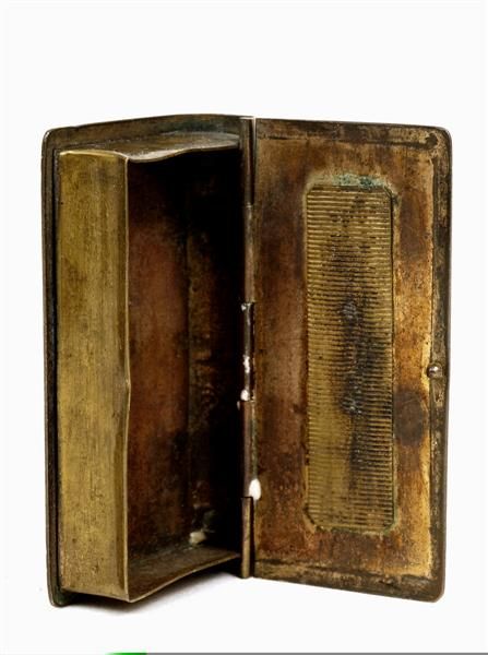 Japanese Mixed Metal Match Safe Box Geisha Figure - 4