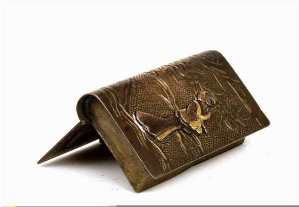 Japanese Mixed Metal Match Safe Box Geisha Figure - 6
