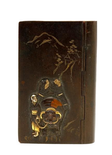 Japanese Mixed Metal Komai Match Safe Figurine