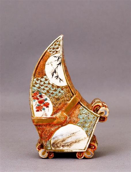 Meiji Japanese Satsuma Censer Box Kogo