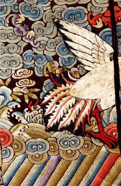 19C Chinese Civil Rank Badge Bird Embroidery - 3
