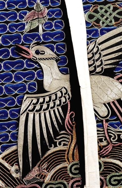 Old Chinese Civil Rank Badge Bird Embroidery - 3
