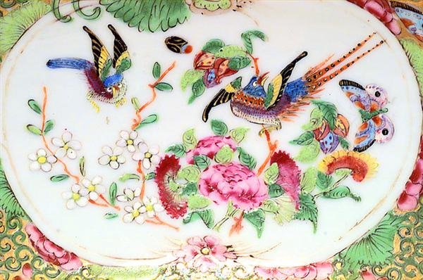 19C Chinese Export Rose Medallion Punch Bowl - 6