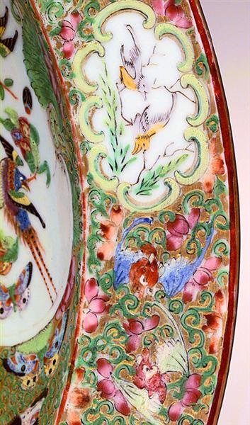 19C Chinese Export Rose Medallion Punch Bowl - 7
