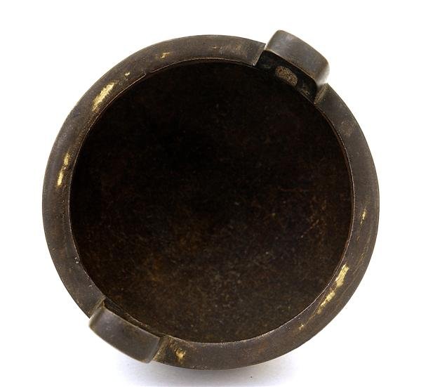 19C Chinese Bronze Censer Silver Wire Shi Sho - 6