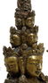 2985: 19C Chinese Tibetan Bronze Buddha Heads Arms - 3