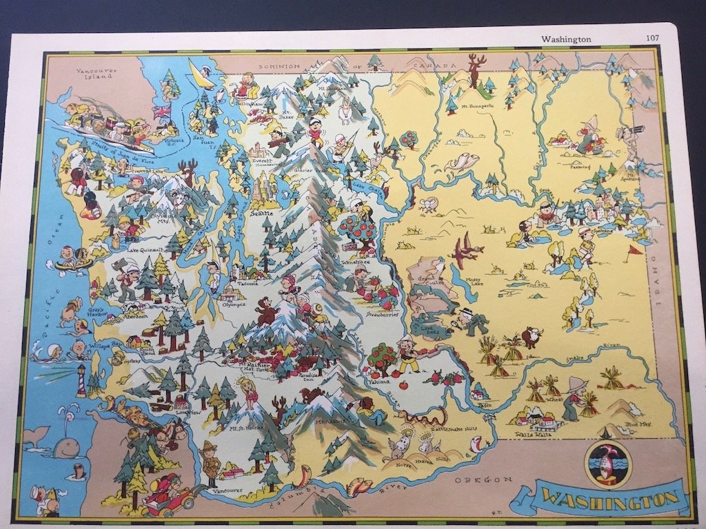 Washington: 1935 Ruth Taylor White, Pictorial State Map