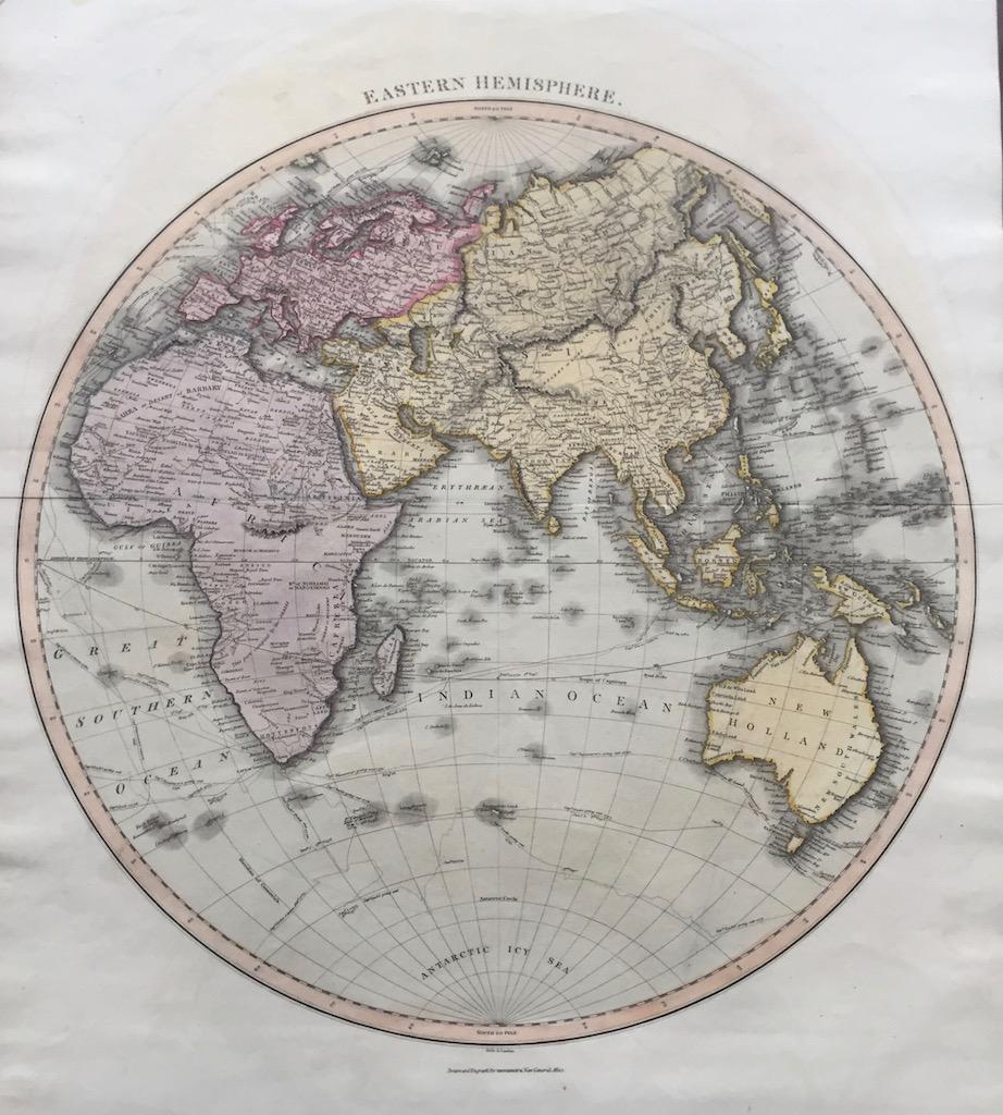 1817 Eastern Hemisphere Map: 1817, Edinburgh by John Thomson