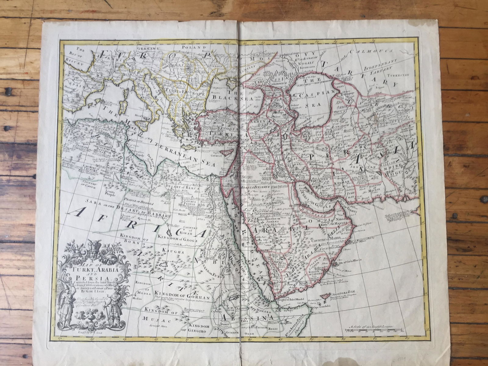 1721 Map of Turky, Arabia and Persia. & 1814 Arabia,: Map of Turky, Arabia and Persia. Corrected from the latest Travels & from ye Observations of ye Royal Societys of London & Paris by G. de L’Isle Revised by I. John Senex In A New general atlas :