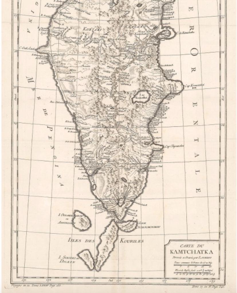 1757 Carte du Kamtchatka Dressee et Gravee par Laurent (1 of 4)