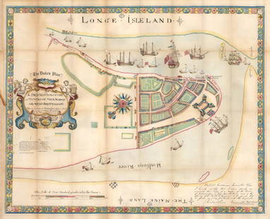 1664 / 1859 "The Duke's Plan" A Description of: By: original cartographer unknown / Reissue by: David Thomas Valentine / Engraved by: George HaywardDate: original manuscript 1664 / Reissue 1859 (Published) New YorkDimensions: 21.75 x 27.25 inches