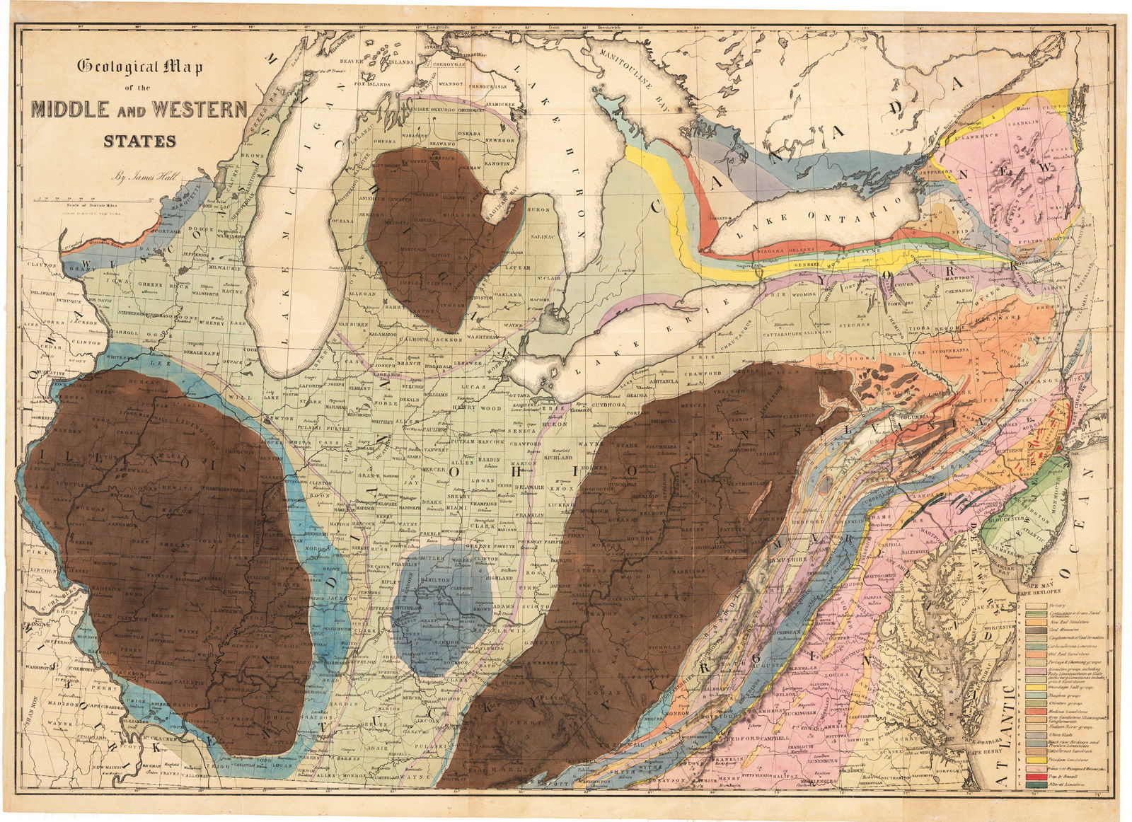 1843 Geological Map of the Middle and Western States (1 of 1)