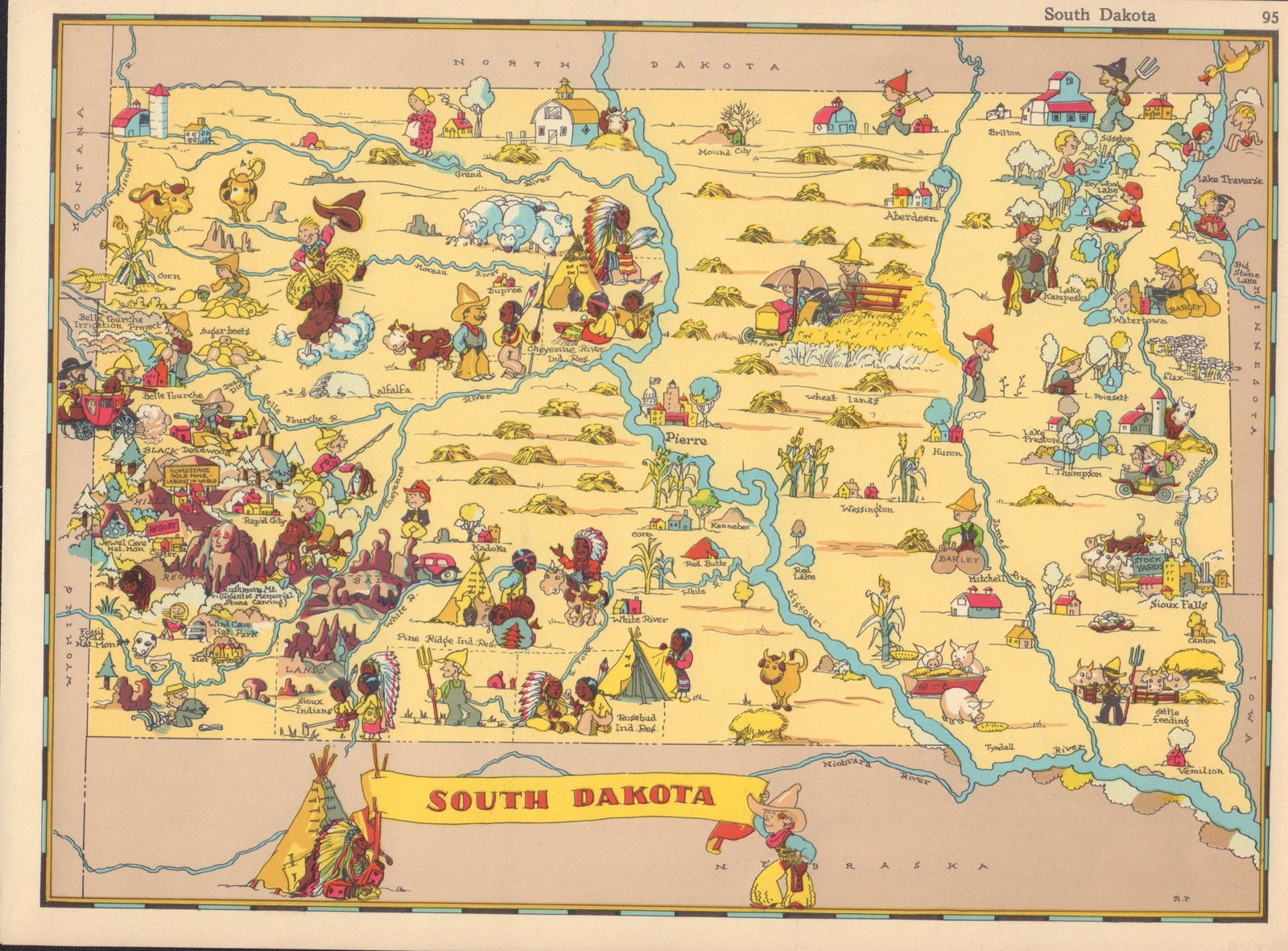 South Dakota By: Ruth Taylor White, 1935 - Pictorial Map (1 of 1)