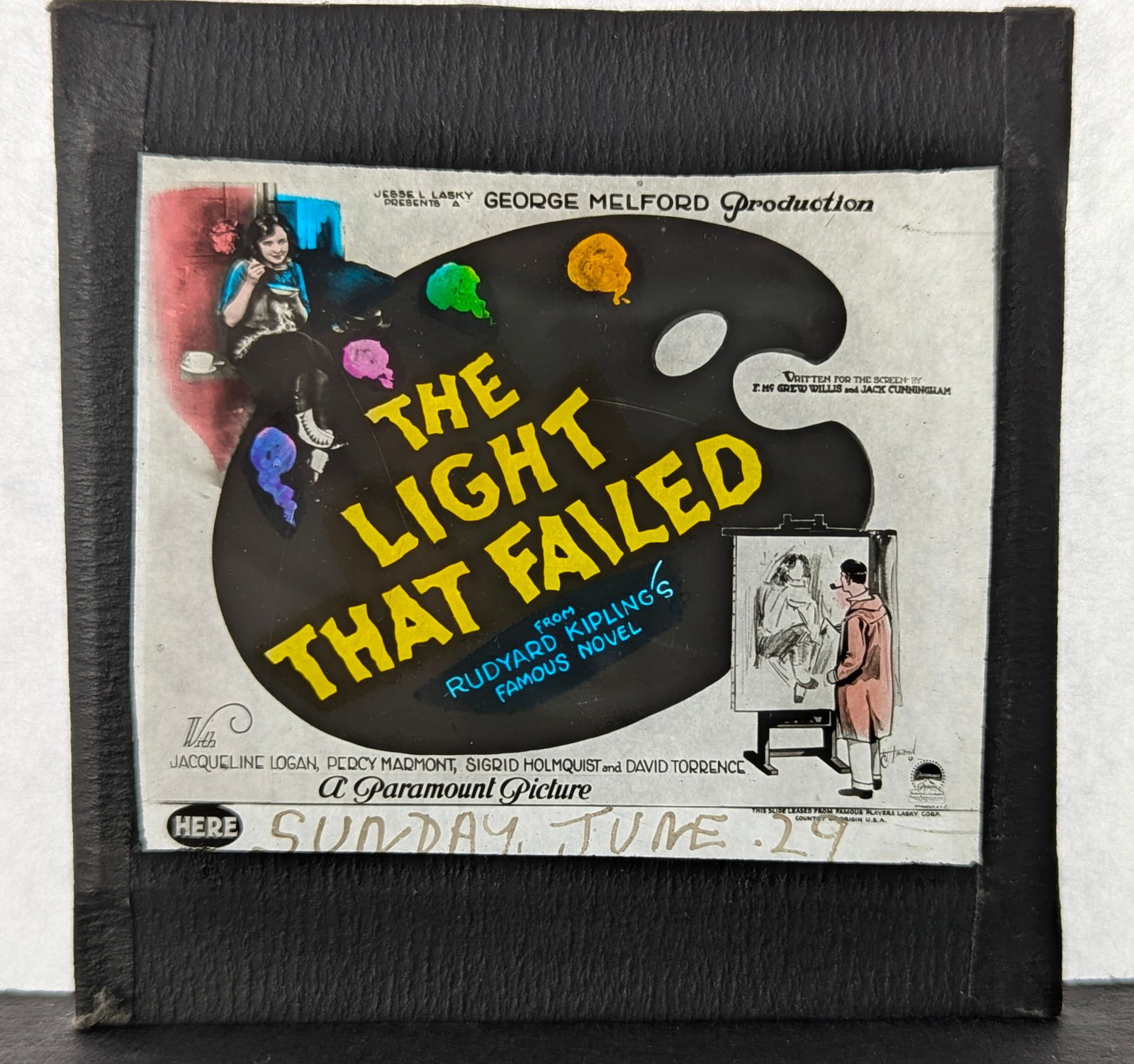 Magic Lantern Movie Slide: The Light That Failed, 1923 (1 of 1)