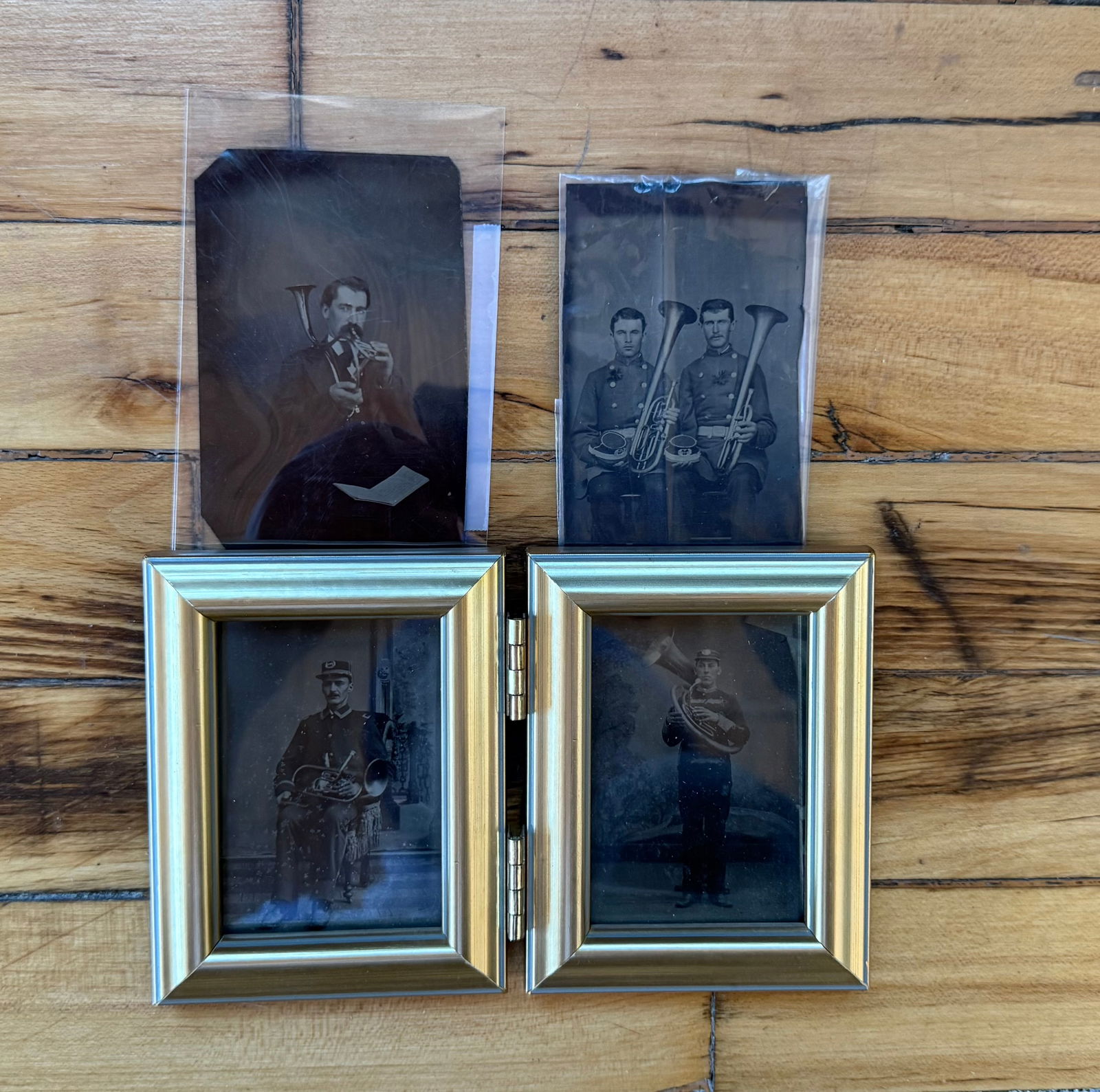 Lot of 4 tintypes band members (1 of 4)