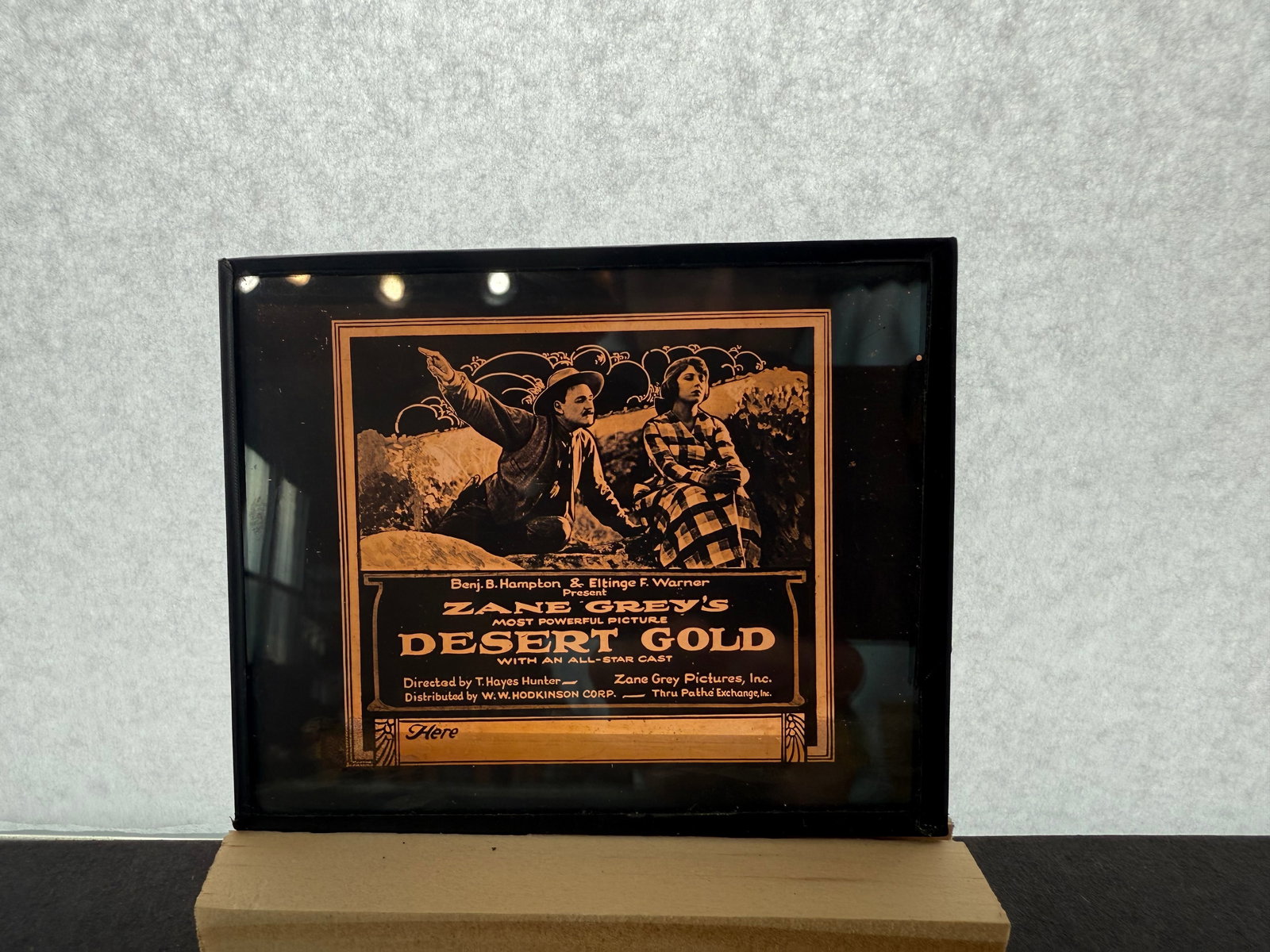 Desert Gold - Silent Film Magic Lantern Movie Slide: Desert Gold is a 1926 American silent Western film directed by George B. Seitz. According to silentera.com the film survives while Arne Andersen Lost Film Files has it as a lost film.