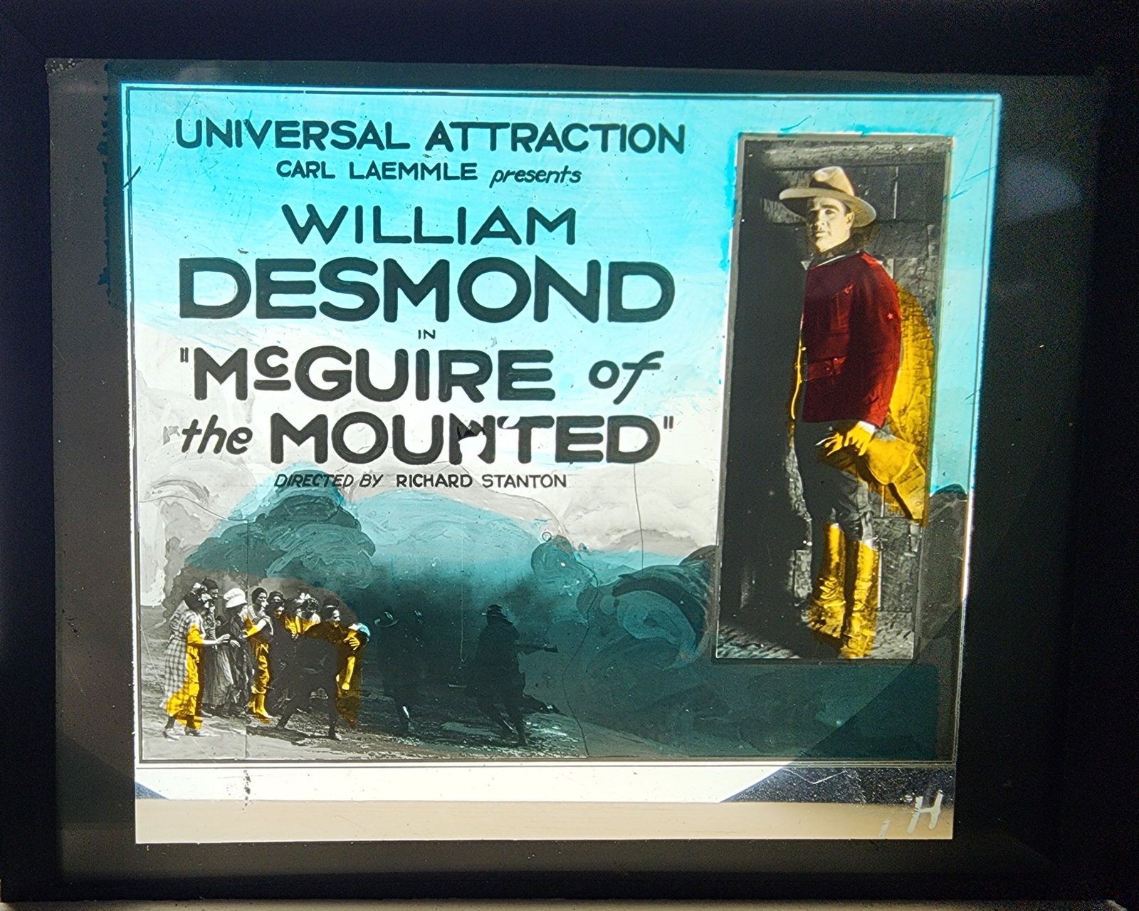 McGuire of the Mounted - Silent Film Magic Lantern Movie Slide: A 1923 American crime film directed by Richard Stanton and written by George Hively. The film stars William Desmond, Louise Lorraine, Willard Louis, Vera James, J. P. Lockney, and William Lowery. The 