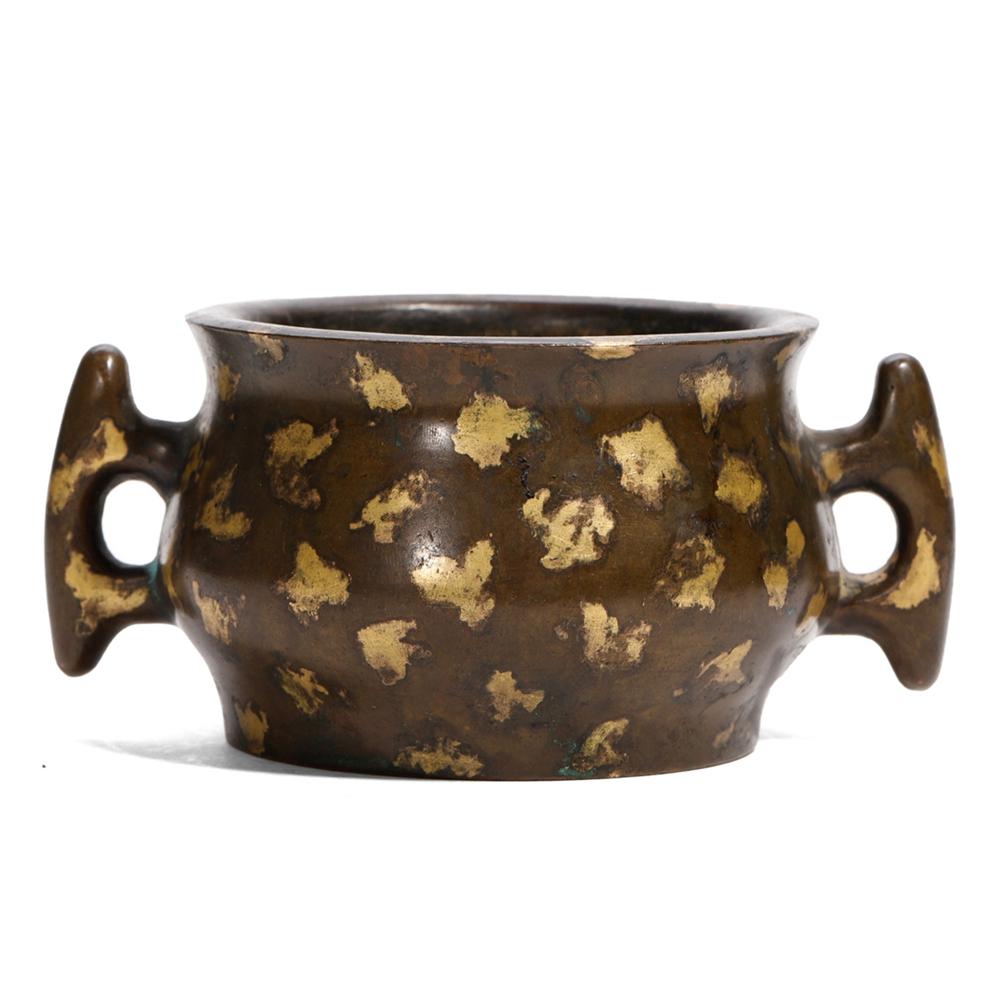 A GOLD-SPLASHED BRONZE CENSER (1 of 7)