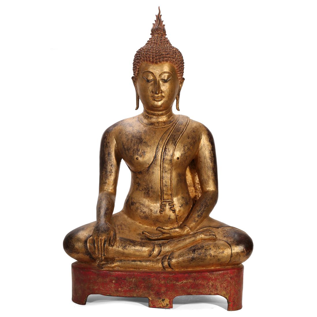 A GILT-BRONZE FIGURE OF BUDDHA, THAILAND (1 of 15)