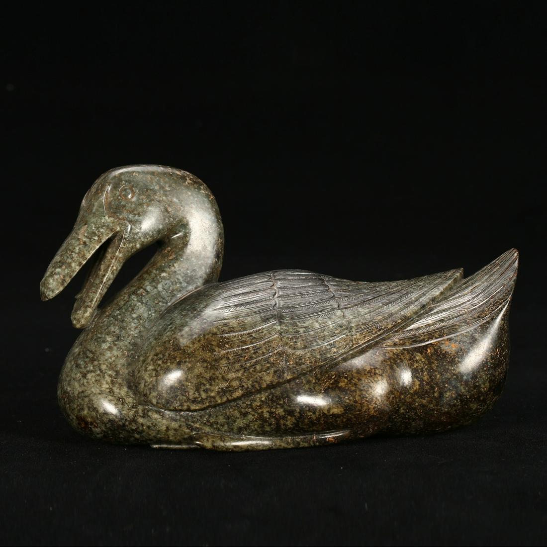 A DARK GREEN JADE DUCK (1 of 6)