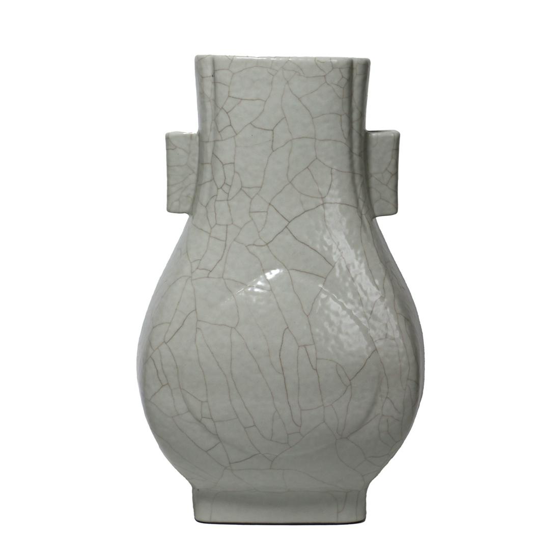 A WHITE-GLAZED VASE WITH HANDLES (1 of 13)