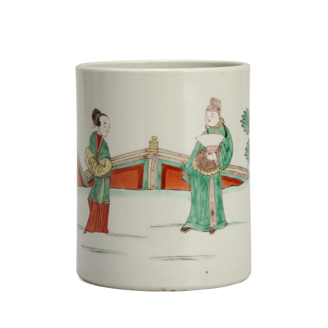 A WUCAI 'FIGURES' BRUSHPOT (1 of 5)