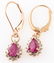 14K YELLOW GOLD & RUBY EARRINGS LOT OF 2 PAIRS - 4