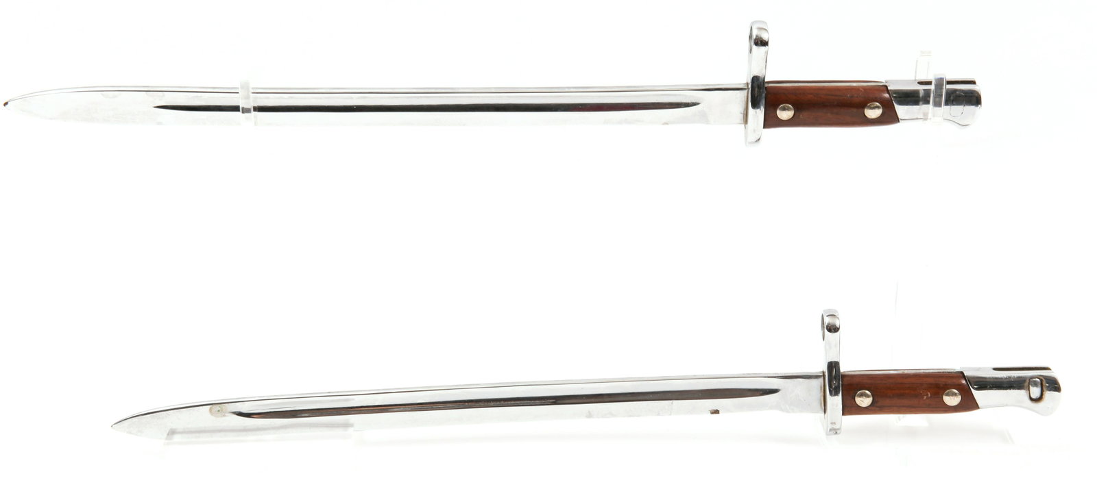 MODEL 1907 BAYONET - LOT OF 2: MODEL 1907 BAYONET - LOT OF 2 Lot of two chromed Model 1907 bayonets. Blade Length: 15.5" Overall Length: 20.5"