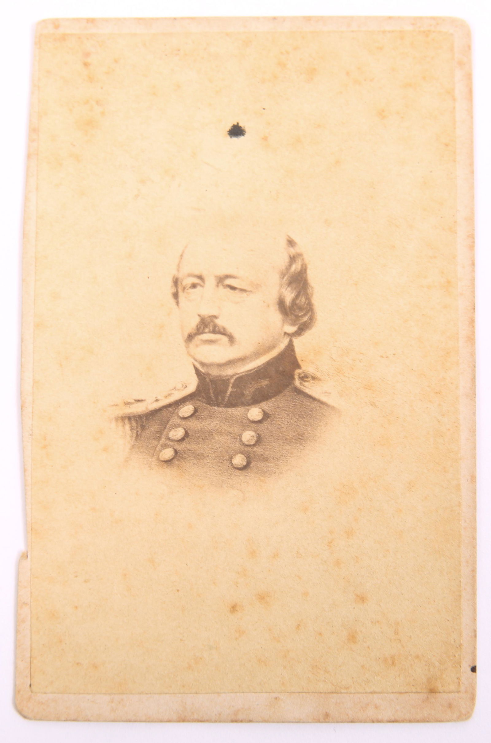 CARTE DE VISTE CIVIL WAR UNION GENERAL BENJAMIN BUTLER: CARTE DE VISTE CIVIL WAR UNION GENERAL BENJAMIN BUTLER Carte de visite bust portrait of American politician, lawyer and Civil War Union Major General Benjamin Butler. Size approximately: 2 1/2 x 4". S