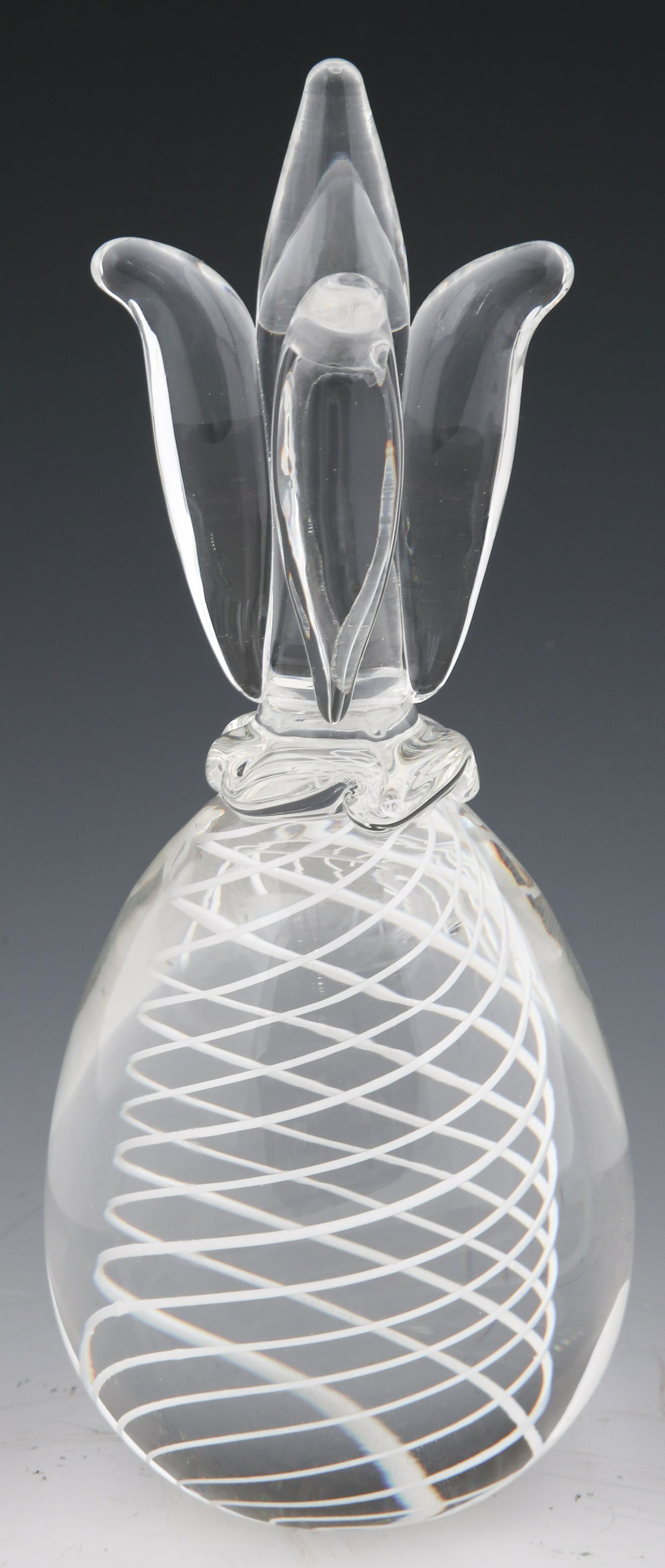 STEUBEN 7" PINEAPPLE SWIRL ART GLASS: STEUBEN 7" PINEAPPLE SWIRL ART GLASS Steuben pineapple swirl art glass. Height: 7". Signed "Steuben" on the bottom. Size: 7"