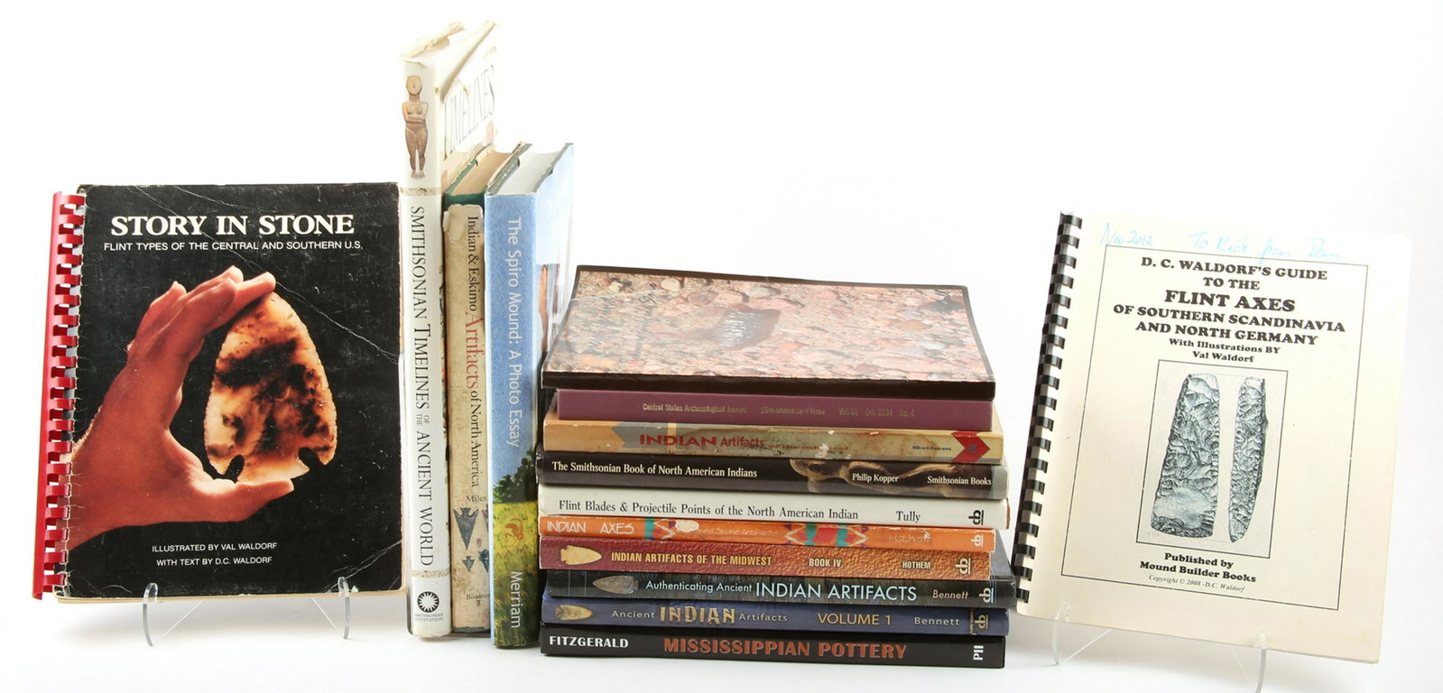 NATIVE AMERICAN ARTIFACT REFERENCE ID BOOKS - LOT OF 15: NATIVE AMERICAN ARTIFACT REFERENCE ID BOOKS - LOT OF 15 Lot of 15 Native American artifact identification and collection reference books. Includes titles covering projectile points, axes and pottery.