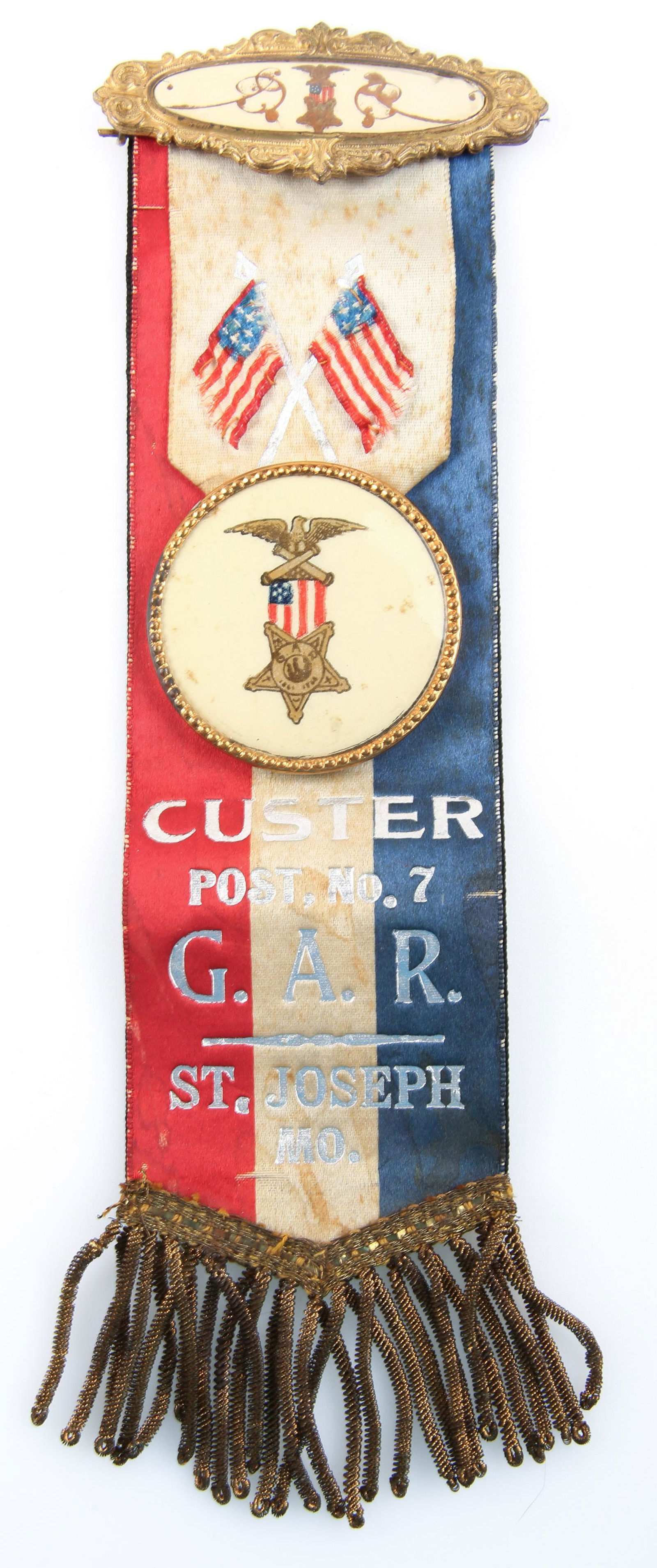 GAR ST. JOSEPH, MO CUSTER POST NO. 7 IN MEMORIAM BADGE (1 of 2)