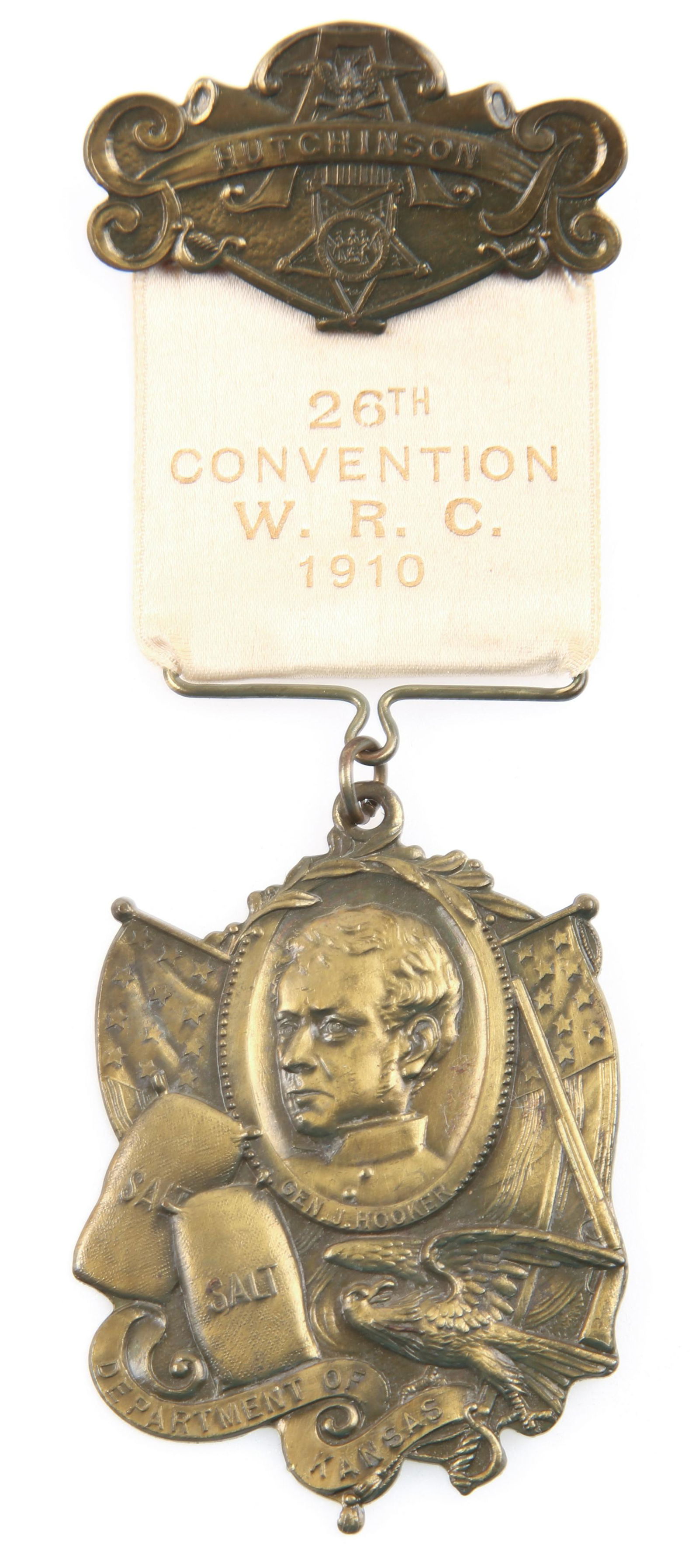 GAR WOMAN'S RELIEF CORPS HUTCHINSON, KS 1910 BADGE (1 of 3)