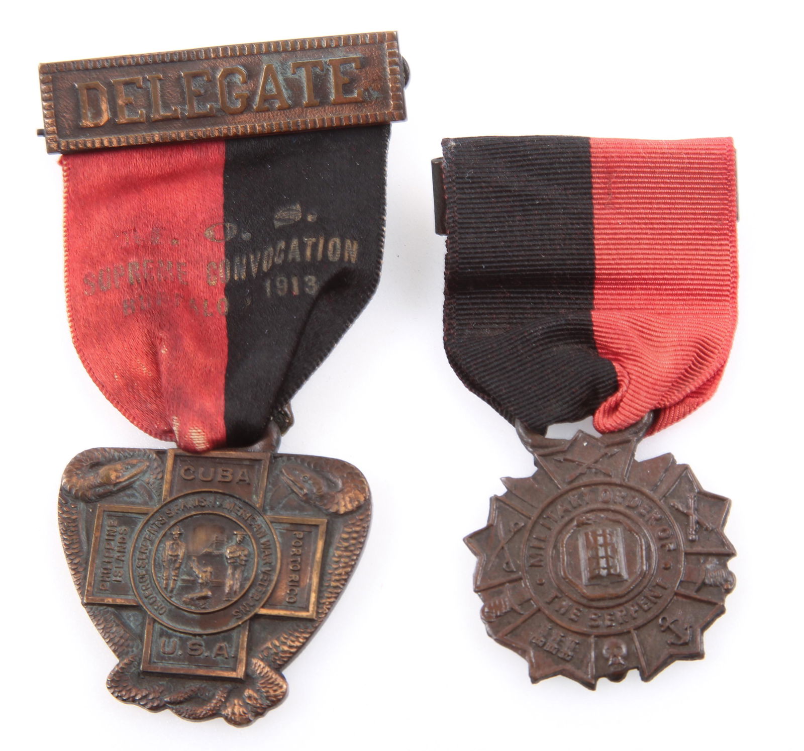 MILITARY ORDER OF THE SERPENT BADGES - LOT OF 2 (1 of 2)