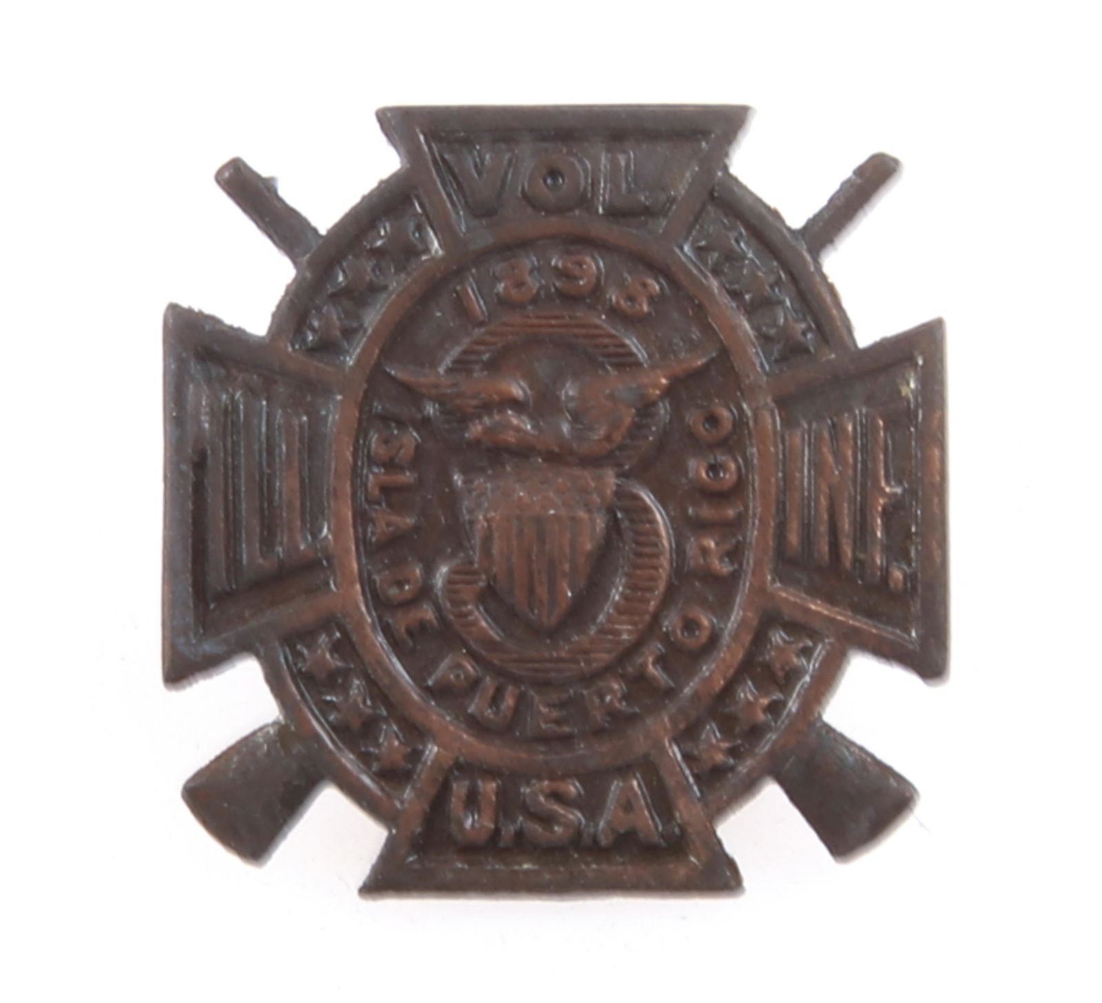 SPANISH-AMERICAN WAR 3RD ILLINOIS VOL. INFANTRY PIN (1 of 2)