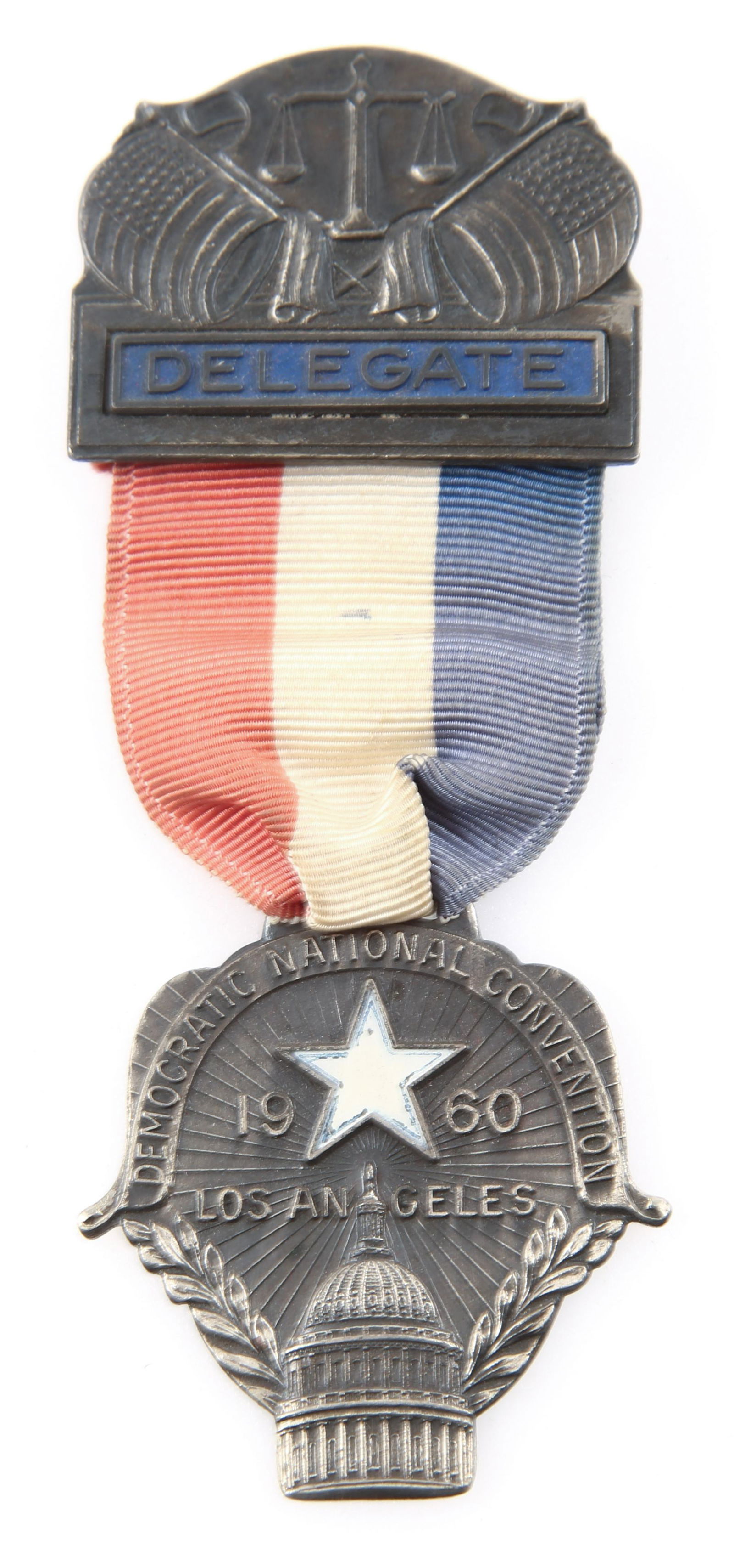 1960 DEMOCRATIC NATIONAL CONVENTION DELEGATE BADGE (1 of 2)