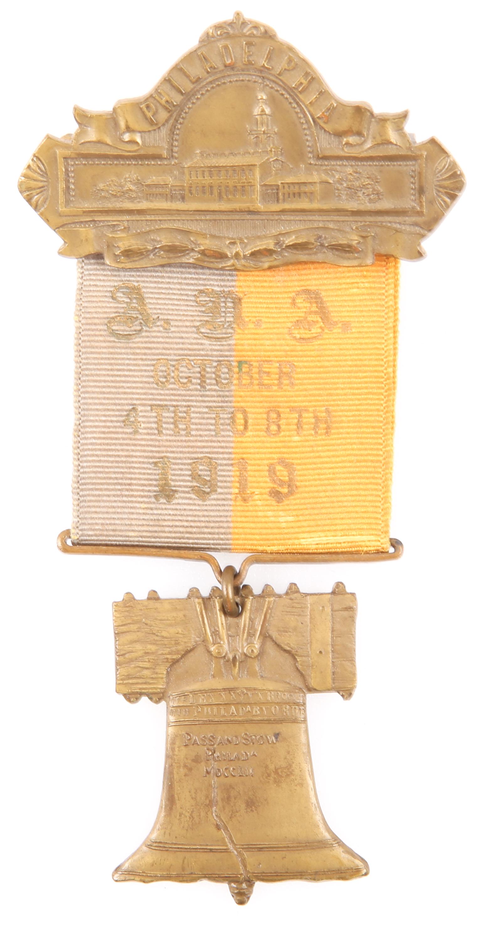 AMERICAN NUMISMATIC ASSOCIATION 1919 CONVENTION BADGE (1 of 3)