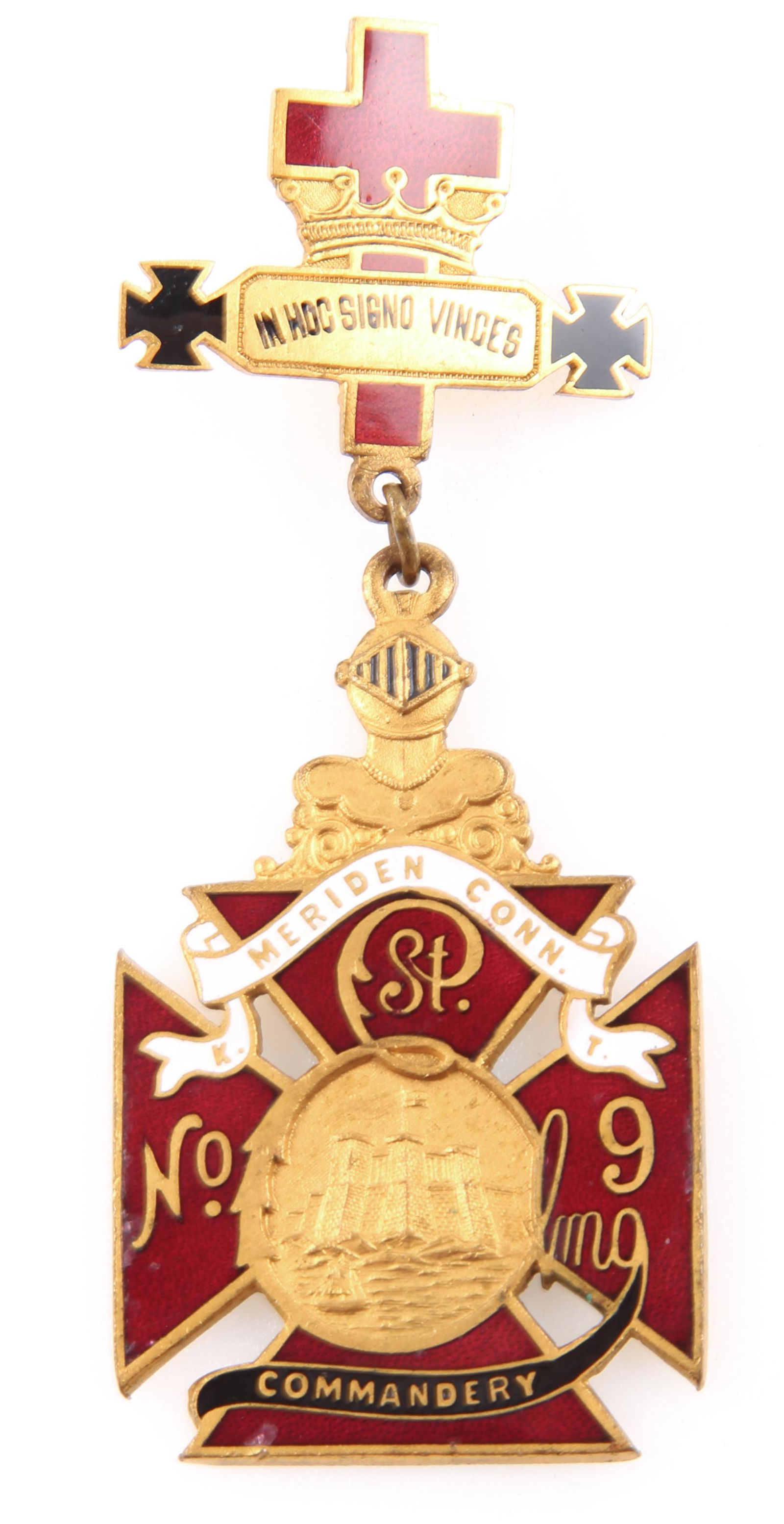 KNIGHTS TEMPLAR ST. ELMO COMMANDERY ENGRAVED BADGE (1 of 2)