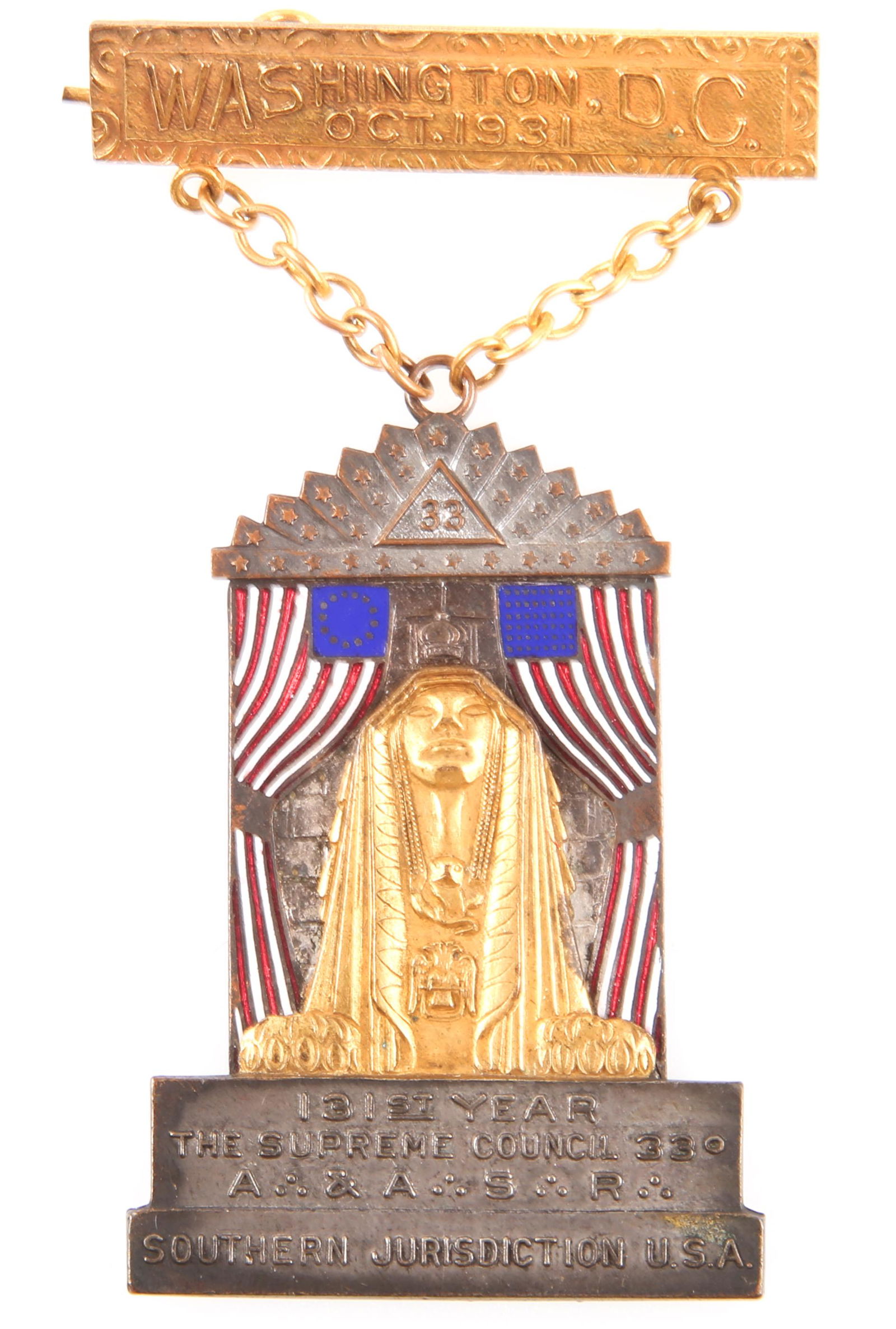 SCOTTISH RITE 33RD DEGREE 1931 WASHINGTON DC BADGE (1 of 3)