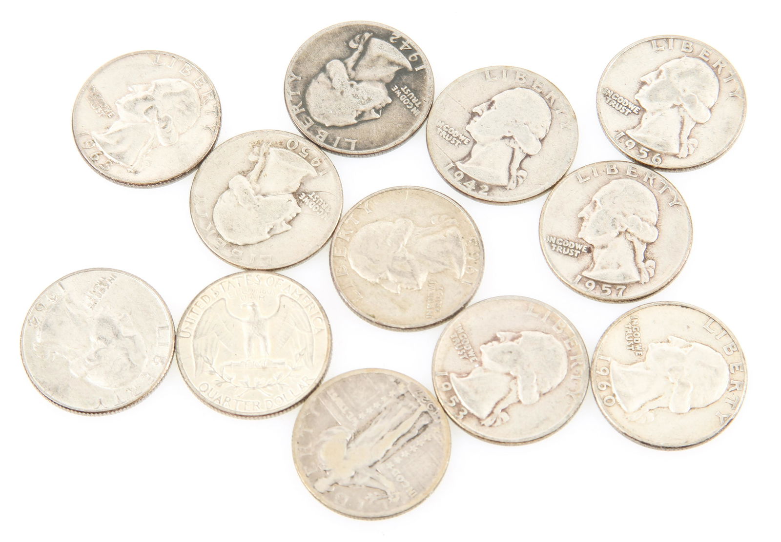 U.S. 90% SILVER QUARTERS - WASHINGTON, STANDING LIBERTY (1 of 3)