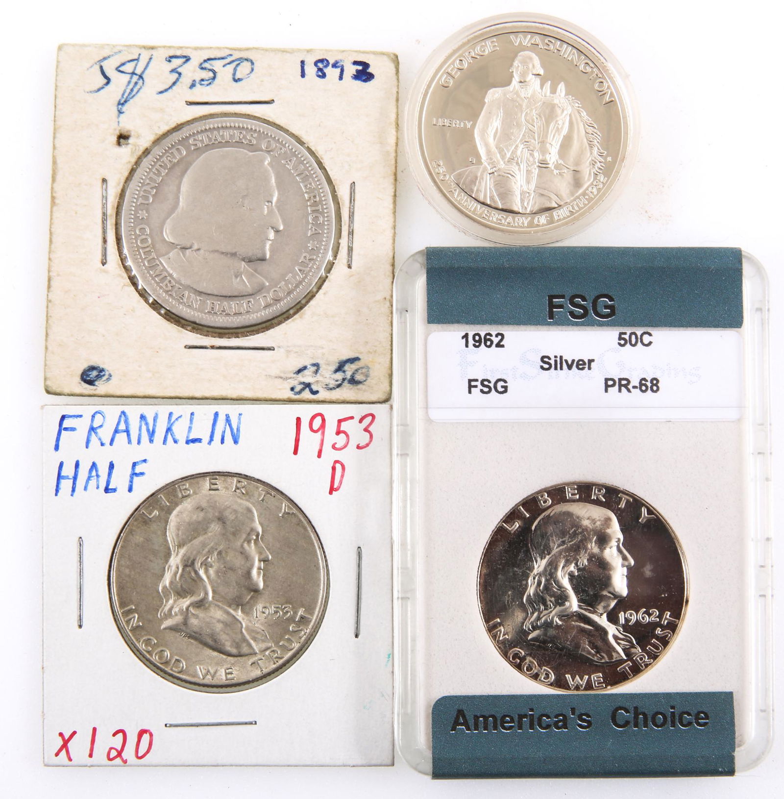 U.S. SILVER HALF DOLLARS - LOT OF 4 (1 of 2)