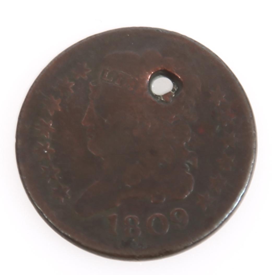 1809 US CLASSIC HEAD HALF CENT COIN (1 of 2)